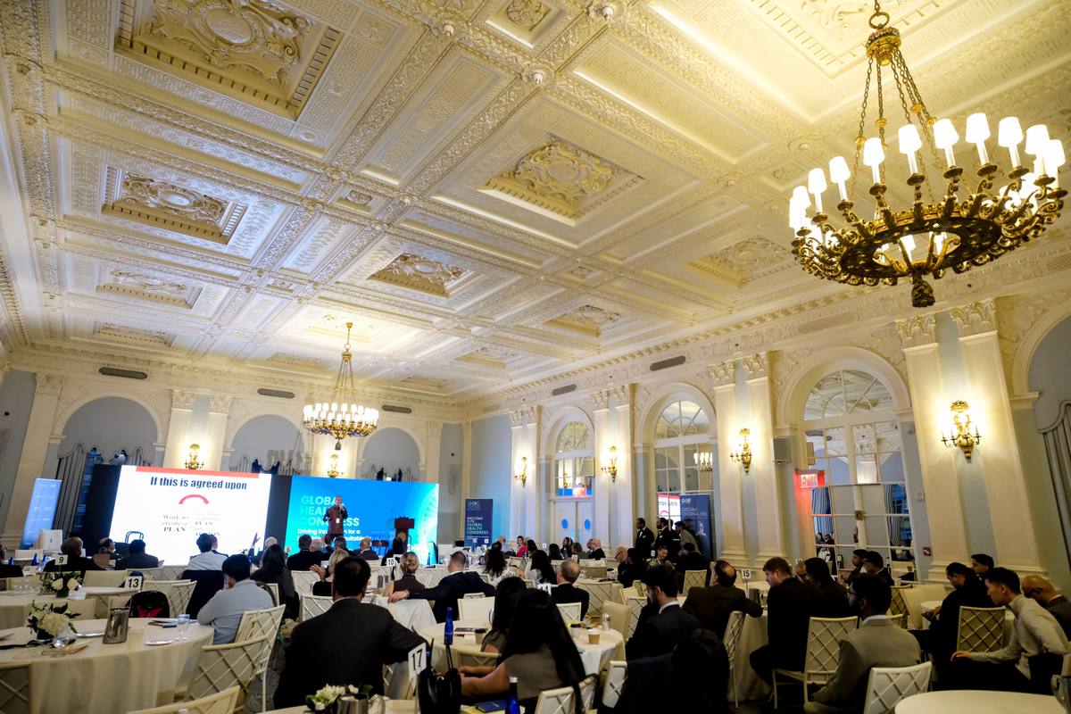 Delegates seated together during a session at Global Health Congress 2025